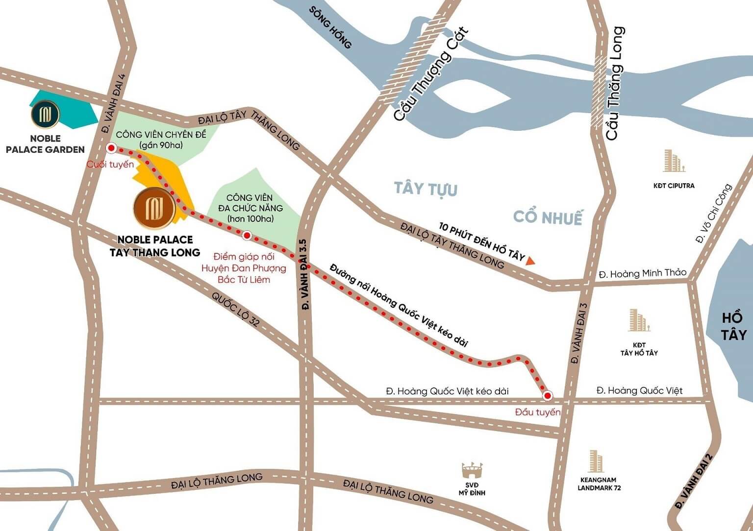 Bản đồ vị trí Noble Palace Tây Thăng Long